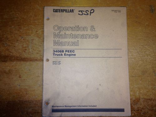 Cat 3406b peec engine operation and maintenance manual sebu6313-01