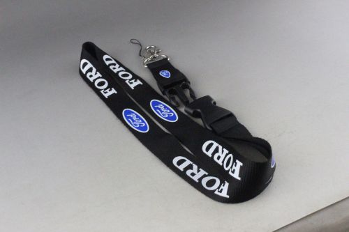 Ford car logos key chain black lanyard keychain with detachable clasp 2