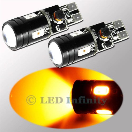 2x canbus error free t10 amber cree led side maker light bulbs 194 168 w5w 2825