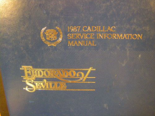 1987 cadillak eldorado, seville official dealership service information manuel-