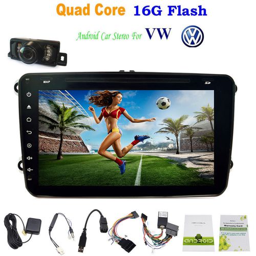 8&#034; 1080p car stereo android 4.4 gps navi radio canbus for vw tiguan golf+camera