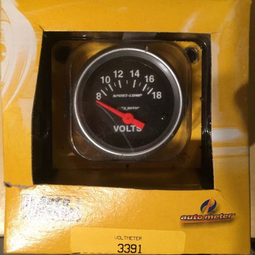 Auto meter model no 3391 - 2-1/16&#034; voltmeter, 8-18v, sport-comp