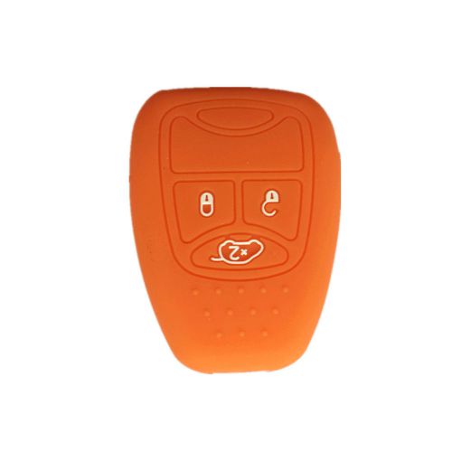 Orange silicone key fob skin cover jacket protector fit for dodge jeep chrysler