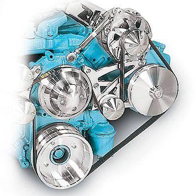 March performance pulley kit serpentine aluminum clear pontiac v8 kit