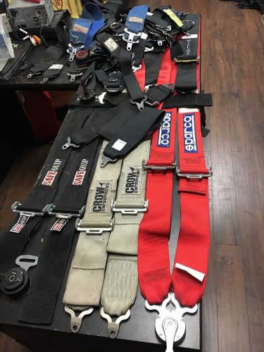Huge cam lock race belt lot!! sparco, crow, willans and more