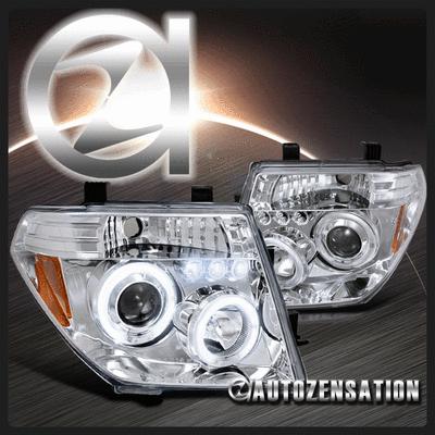 05-07 pathfinder/ 05-08 frontier chrome halo projector led headlights