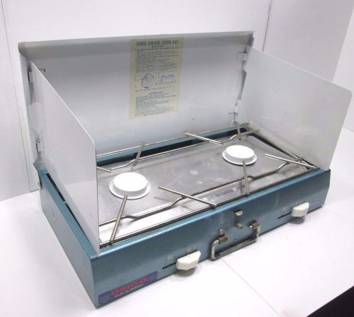 Rare vtg jobo origo cook pal alcohol 2 burner stove orig sweden stainless steel