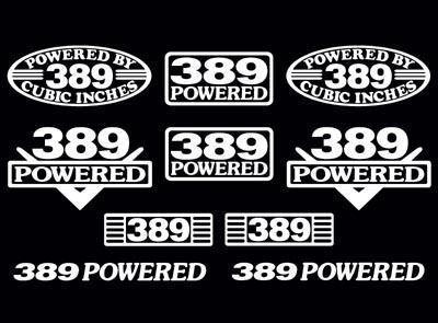 10 decal set 389 ci v8 powered engine stickers emblems vinyl decals