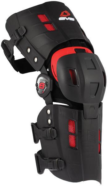 Evs sports rs-8 motorcycle knee braces black/red lg/large