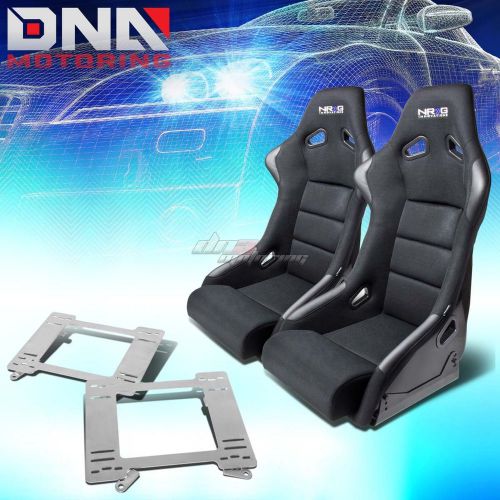 Nrg fiberglass bucket racing seats+full t304 mount bracket for camaro/trans am