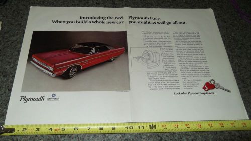 ★★1969 plymouth fury iii vintage ad 69 mopar photo 3★★