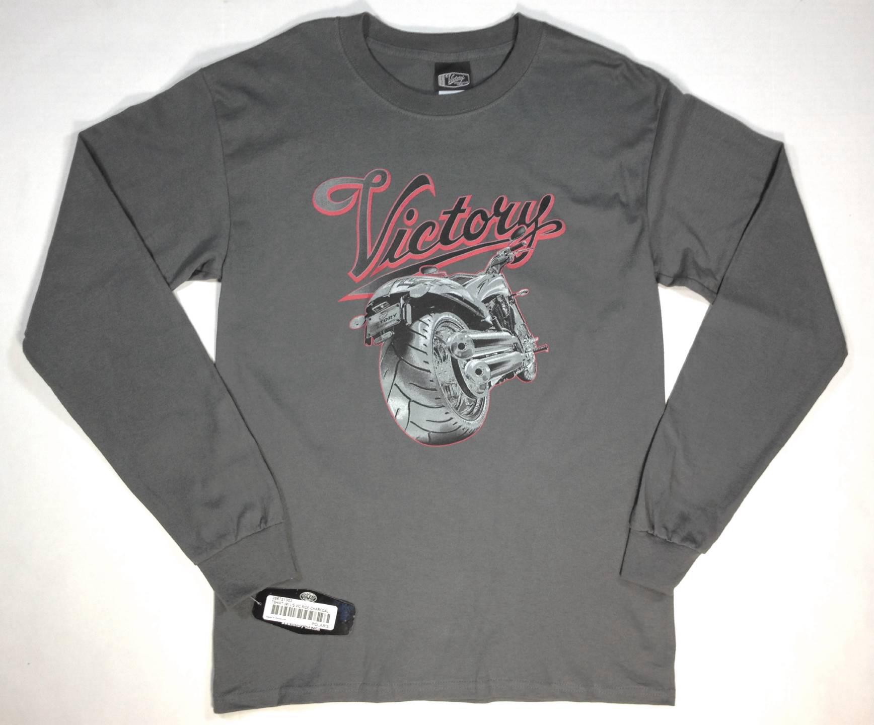 V14 - nwt victor motorcycle mens l/s gray t shirt brand new medium & large bin