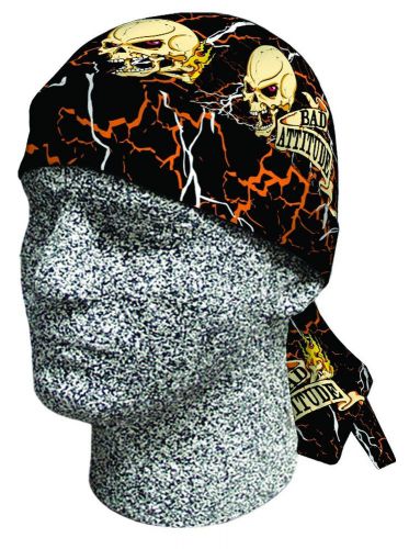 Bad attitude bandana biker do rag head wrap skull cap doo rag capsmith du rag