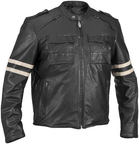 New river road mens baron retro vintage collection leather jacket, black, us-40