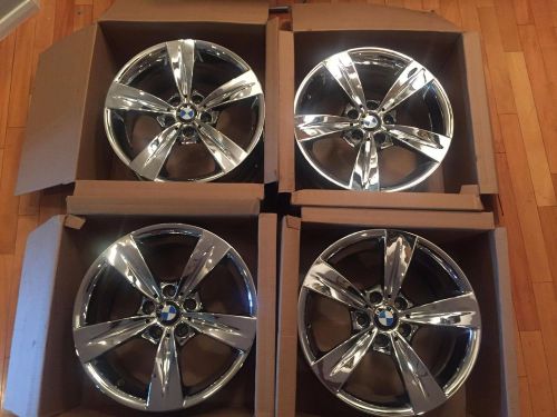 One set of 4 bmw 335i e92 e93 genuine factory oem chrome 18×8 18×8.5 wheels