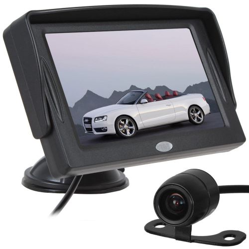 4.3&#034; tft lcd car rear view monitor + 18mm 170 degree reverse backup camera kit