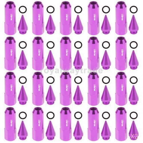 40pcs m12x1.5mm racing spike wheel rims tuner lug nut dust cap kit purple