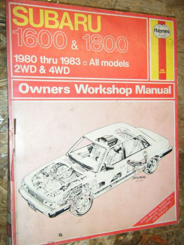 1980-1983 subaru 1600 1800 haynes repair manual workshop service 1981 1982