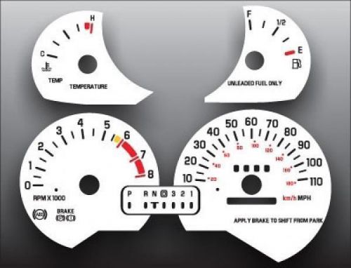 1993-1996 buick regal automatic dash instrument cluster white face gauges 93-96