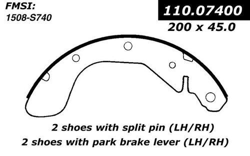 Centric 111.07400 brake pad or shoe, rear-new brake shoe-preferred