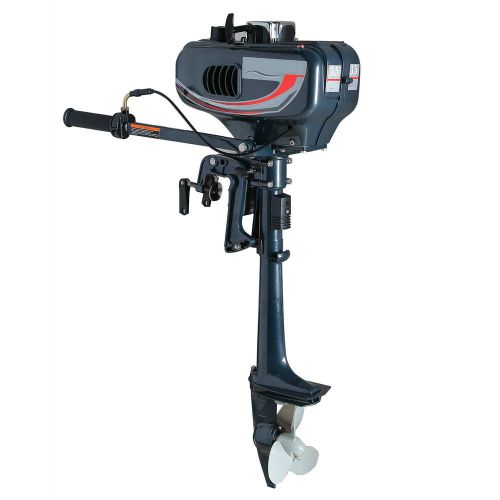 3.5 hp tiller outboard boat motor electric start - two stroke power tilt oil inj