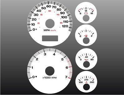 1999-2001 jeep grand cherokee instrument cluster white face gauges 99-04