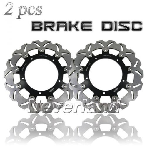 2 x motor front wheel brake disc rotor for yamaha xj6 diversion 600 09-11 black