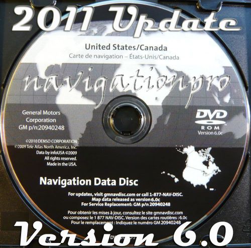 2007-2011 chevy gmc truck &amp; suv navigation map dvd disc version 6.0c gm 20940248