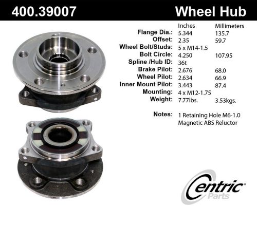 Centric parts 400.39007e rear hub assembly