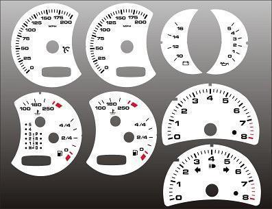 2002-2005 porsche 996 carrera instrument cluster white face gauges 02-05