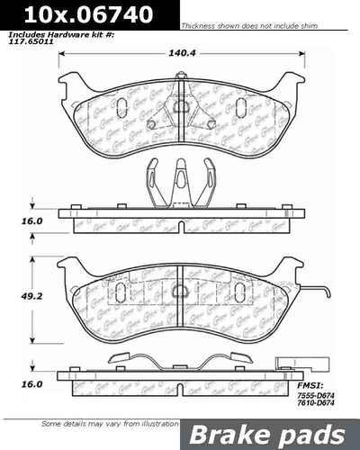 Centric 106.06740 brake pad or shoe, rear