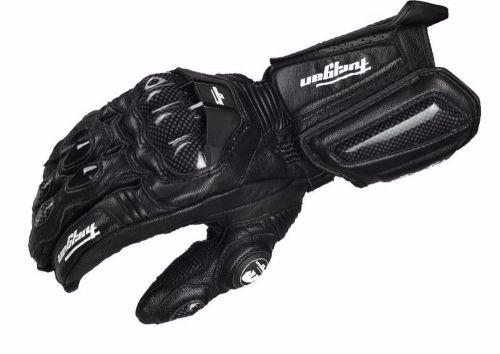 New leather motorcycle riding gloves full finger protection black/white carbon
