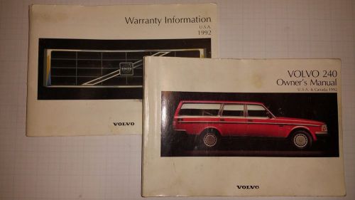 1992 volvo 240 owner&#039;s manual with extras