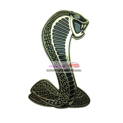 2pcs gold snake metal rear badge emblem sticker 3d for mustang shelby gt500