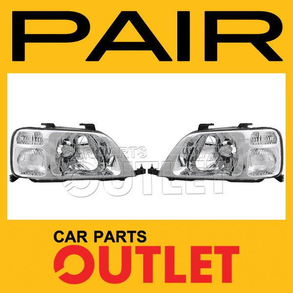 97-01 honda cr-v head light lamp pair l+r new lx ex