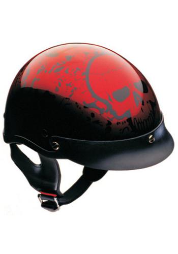 New dot red skull half-beanie motorcycle  helmet-small