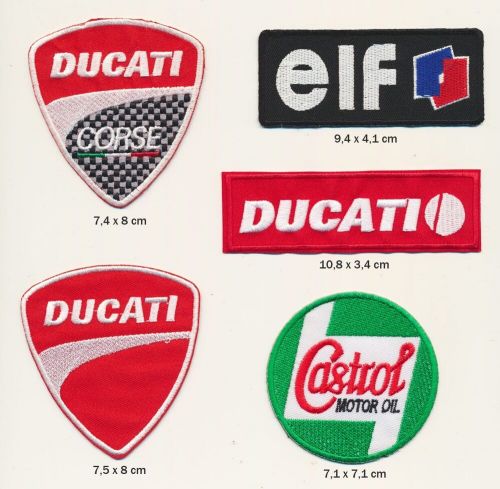 Ducati elf patch b-goods set of 5 piece motorcycle racing racing b065-