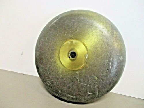 Vintage 8&#034;  maritime alarm bell cover gong  solid brass  2.5 lbs  heavy patina