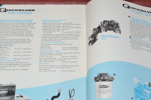 Vtg 1974 quicksilver accessories boat orig sales brochure books catalog mercury