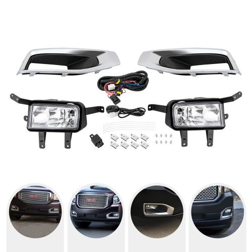 For 2015-2018 gmc yukon/ yukon xl bumper fog lights driving lamps w/ wire switch