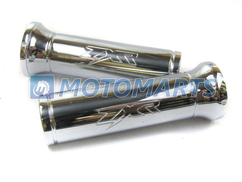 7/8" 22mm chrome handlebar hand grips for kawasaki zxr 250 400 zxr750 r rr 1100