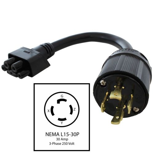 1ft level 2 nema l15-30 adapter for tesla ev charging with pre-set 24 amp limit