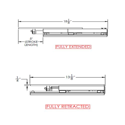 Taco 13-1/8&#034; x 24&#034; electric seat slide