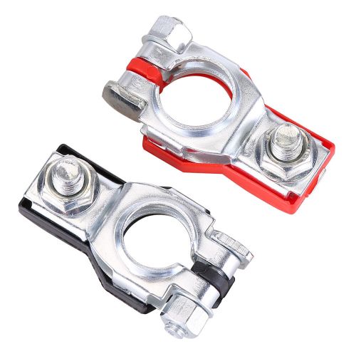 Pair car battery terminal clamp connectors positive negative release disconnect