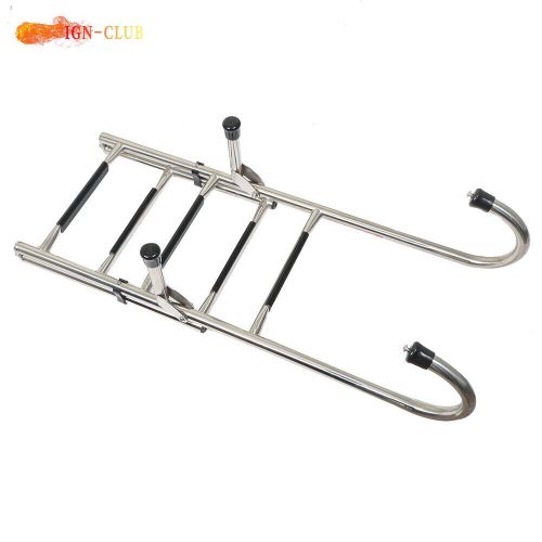 400 lb. limit for boats 5 step stainless steel folding ladder telescoping