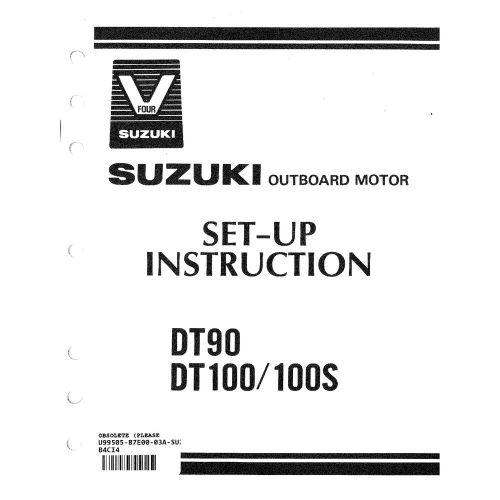 Suzuki outboard marine 1989 dt90, dt100/100s set-up manual 99505-87e00-03a