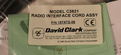 Lot of 8 david clark  p/n 18747g-06 model c3821 and 1 david clark 18028g-34