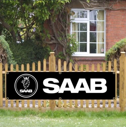 Saab banner flag garage scania trucks car parts 1.5x5ft retro sweden shop logo