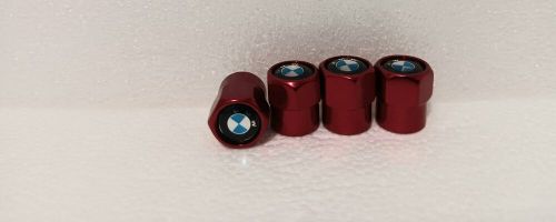 Bmw car tire valve stems caps wheel air valve covers styling set 4 (red)