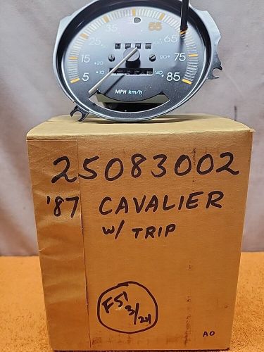 F51•ac gm &#039;87 chevy cavalier speedometer odometer head w/trip #250783002 nos